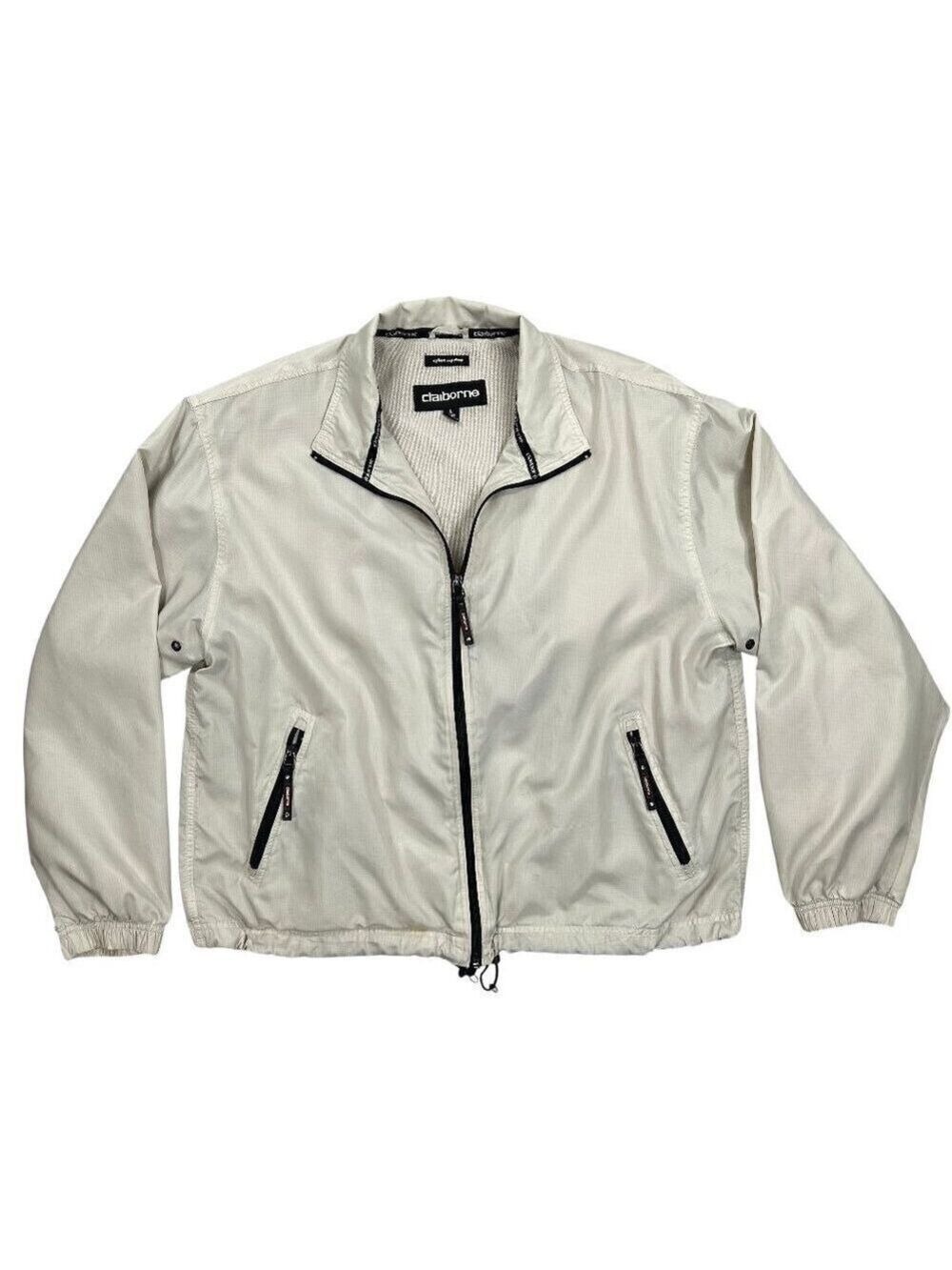 Claiborne Men's Packable Tan Nylon Ripstop Full-Zip Active Vented Jacket Size L